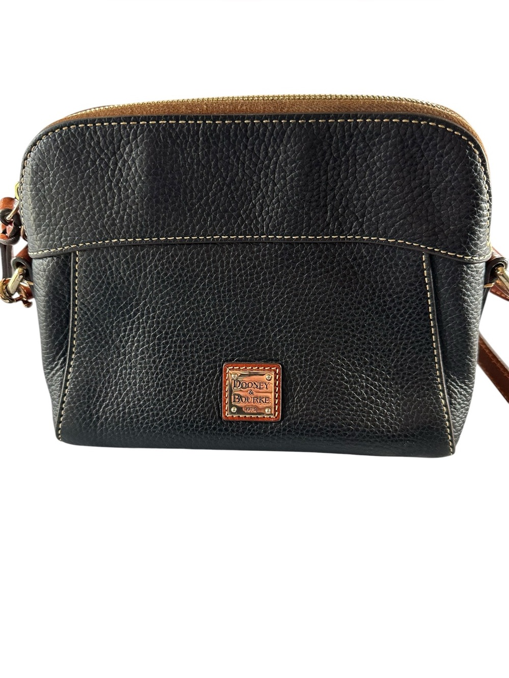 Dooney & Bourke Black Pebble Grain Leather Crossbody Bag Purse Vintage